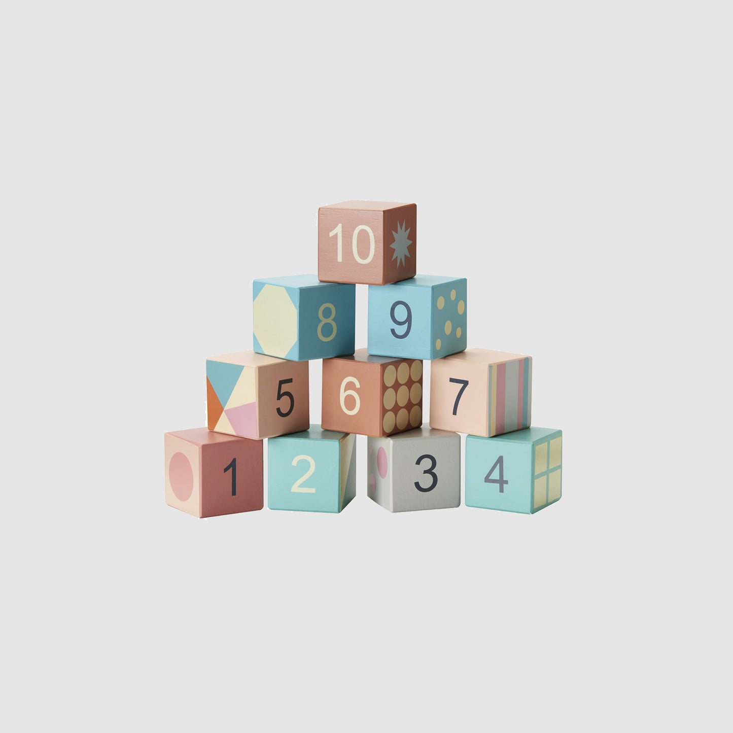 WOODEN NUMBER CUBES 1-10